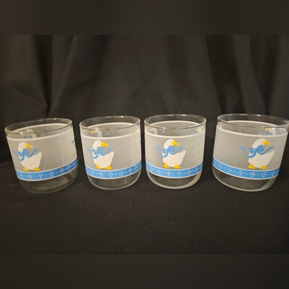 Vintage 1980's Libbey Drinking Glasses 2 Juice Duck Goose Country Farmhouse 3.5" - Picture 9 of 14